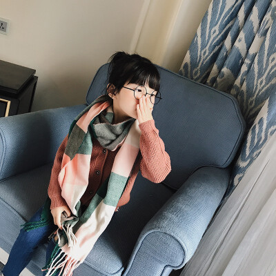 

New fashion autumn&winter childrens plaid scarf cute wild warm family scarf