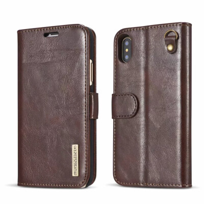 

Genuine Leather Case for iPhone8 7 7Plus Flip Wallet Stand Design Fundas for iPhone X Cover Business High Quality