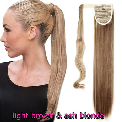 

Hot Sell Sexy Long Straight Curly Tie upWrap Around Ponytail Clip in Hair Extensions 17-26 inch