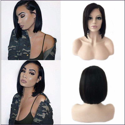 

9A Full Lace Human Hair Wigs Short Bob Straight Brazilian Virgin Hair Wigs 150 Density Lace Wigs for Women10-16 inches