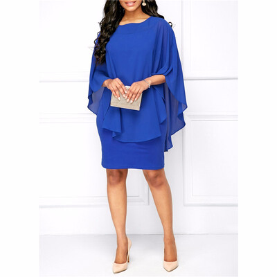 

Women Elegant Cascading Ruffles Designer Dress Summer Evening Celebrity Party Plus Size Dress