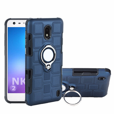 

SHS Phone Case For Nokia 28 Luxury Armor Ring Bracket Silicon TPU Lattice texture Protection