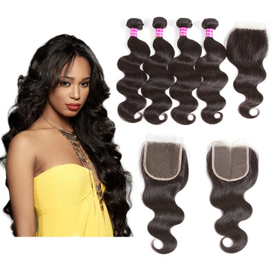 

Glary Cheap Peruvian Human Hair Weaves Body Wave Hair Bundles with Closure Hair Weaves 4 Bundles with Closure Natural Black
