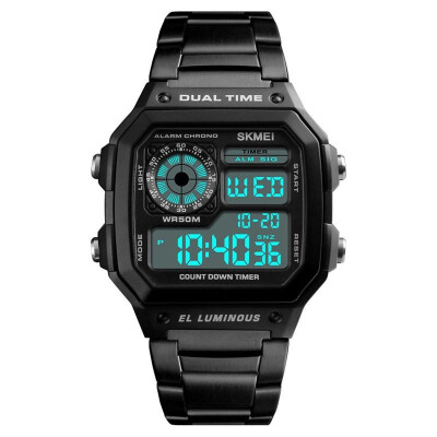 

SKMEI Waterproof Military Sports Mens Stainless Steel LED Digital Wrist Watch