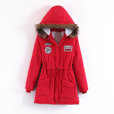 

Winter new hooded long-sleeved parkas womens cotton-padded coat