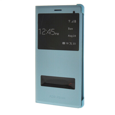 

MOONCASE Slim Leather Side Flip Bracket Window Case Cover for Huawei Ascend P8 Max Blue