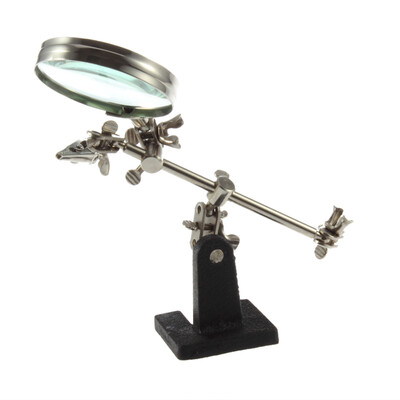 

Third Hand Soldering Iron Stand Helping Magnifying Tool