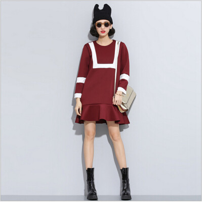 

Lovaru ™ new arrival cotton loose big yards long section of a font sleeved Wawa Shan flounced dress Women