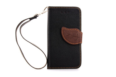 

MOONCASE [Leaves Magnetic Button] Premium PU Leather Flip Wallet Card Slot Bracket Back Case Cover for iPhone 4 4S