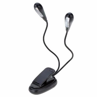 

Portable Flexible Bendable 8 LEDs Adjustable Dual Lights Stand Clip Desk Lamp Reading Music Score Light