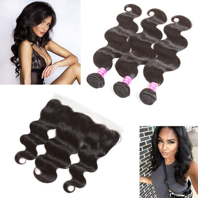 

Glary Hair Best Selling Mongolian 8A Body Wave Bundles with Frontal 3 Bundles with 13x4 Ear To Ear Lace Frontal Free Shipping