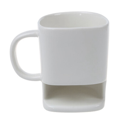 

UpperX 1PC 88oz Dunk Mug Ceramic Cookies Mug Cookie Coffee Mug Cup with Biscuit Pocket Holder