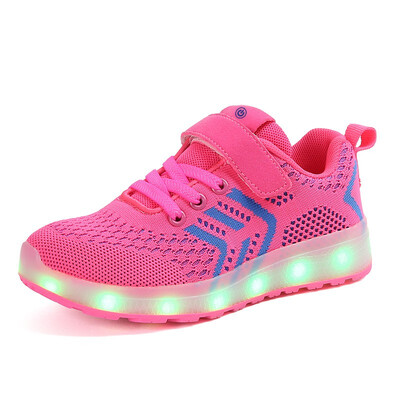 

New 25-37 USB Charger Glowing Sneakers Led Children Lighting Shoes BoysGirls illuminated Luminous Sneaker