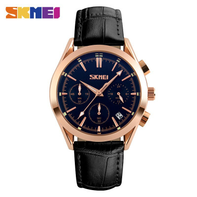 

SKMEI For Men Casual Watches Luxury Band Fashion Casual Wrist Watch 30M Water Resistant Full Calendars Leather Watch Man 9127