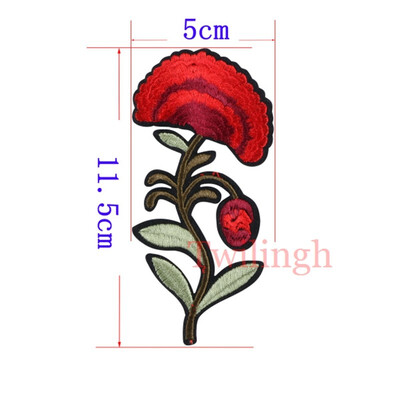 

1 Piece Big Flower Patches Iron on 3D Embroidered Sequined Patch Red Rose Applique Sew On DIY Patch Accessories Clothes Patches