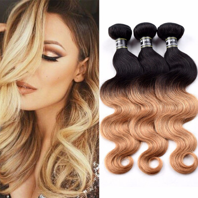 

Amazing Star Ombre Virgin Hair Brazilian Body Wave 3 Bundles Human Hair Weave T1B27 Ombre Hair 2 Tone Body Wave Weave