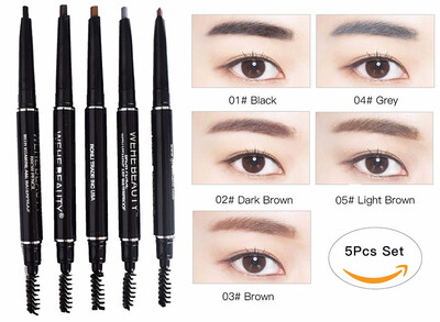 

Qianbeilivk Women Double-use Eyebrow Pencil Waterproof With Brush Makeup Long-lasting