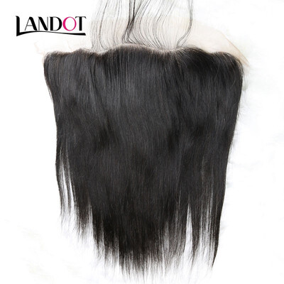 

Lace Frontal Closure Peruvian Straight Virgin Hair Closure Ear to Ear Size 13x4 Peruvian Remy Human Hair Closures Natural Color 1B