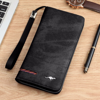 

Mens zipper wallet business leisure retro multi card handbag youth personality handbag man