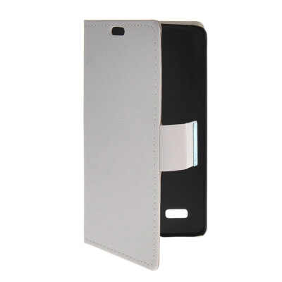 

MOONCASE Slim Leather Side Flip Wallet Card Slot Pouch with Kickstand Shell Back Case Cover for LG  Bello D331 / D335 White