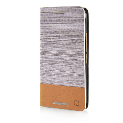 

MOONCASE Canvas Design Leather Side Flip Wallet Pouch Stand Shell Back ЧЕХОЛ ДЛЯ HTC One M9 Light Brown