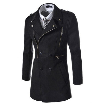 

Zogaa New Mens Wind Coat Zipper Long Slim