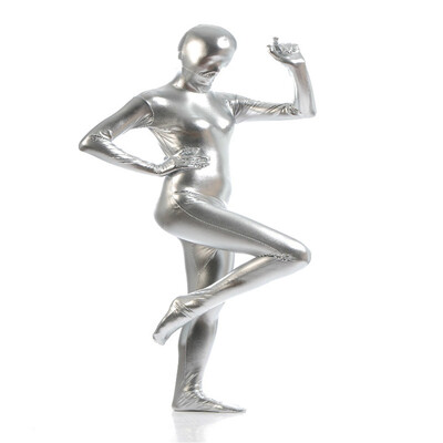 

Womens Shiny Metallic Zentai Full Bodysuit Lady Pink Full Bodysuit Tights Dancewears Womens Catsuit Fancy Halloween Costumes