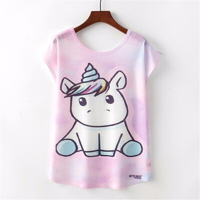

Summer Novelty Women T Shirt Harajuku Kawaii Cute Style Nice Cat Print T-shirt