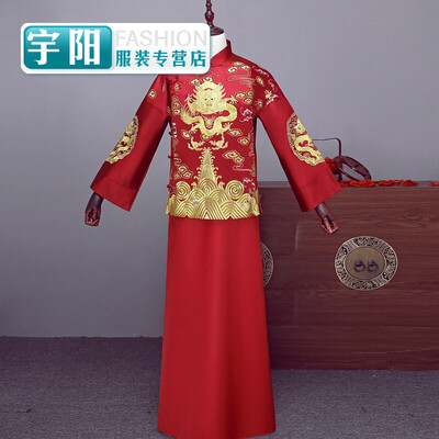 

Xiuhe clothing bride dress ancient Chinese cheongsam wedding show kimono phoenix