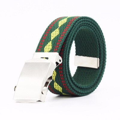 

Male&female youth Casual Rock&roll Metallic stripe Canvas belt