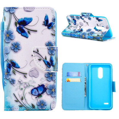 

MOONCASE Motorola Moto G6 painted leather case with small hand rope - magic butterfly
