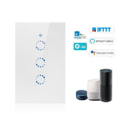 

eWeLink T1 US ITEAD 3 Gang US AU Standard Smart WiFi Wall Light Switch 315MHz RF Touch Panel Timing App Remote ONOFF