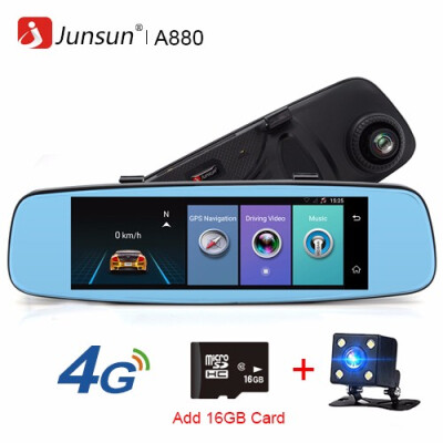 

Junsun A880 4G ADAS Car DVR Camera Video recorder mirror 786" Android 51 with two cameras dash cam Registrar black box 16GB