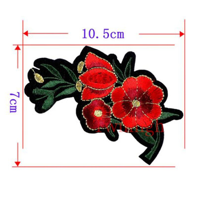 

1 Pcs Top Patches Iron-on Sew-on Red Rose Flower Embroidery Patch Motif Applique Children Women DIY Clothes Sticker Wedding