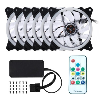 

8 PCS Computer Case PC Cooling Fan Adjustable RGB LED Light Fan Cooler for CPU with Remote Control