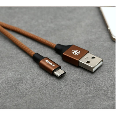 

BASEUS Micro-interface cloth woven aluminum alloy charging line Art pattern mobile phone data line 2A