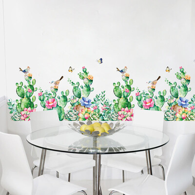 

Cactus Plants Wall Sticker Bedroom Wardrobe TV Baseboard PVC Home Decoration Wall Decal