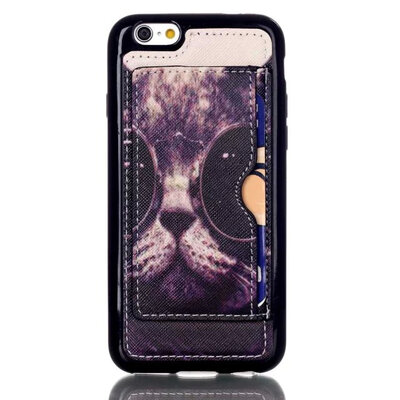 

мити iphone6 6s красочные пу + тпу назад дело подключать карты стенд для iPhone 6 6s 4,7 "shockproof телефон защиты покрытия