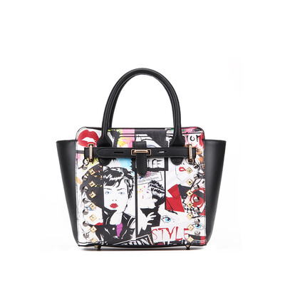 

Hot sale Women shoulder bag PU leather handbags cross-body bags printed black fashion female messenger bags handbags brand designer