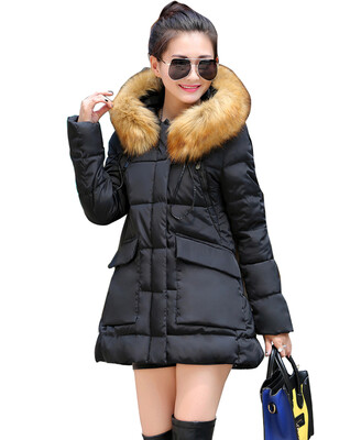 

New Women Thickened Long Down Cotton Padded Quilted Coat Jacket Hooded Outwear