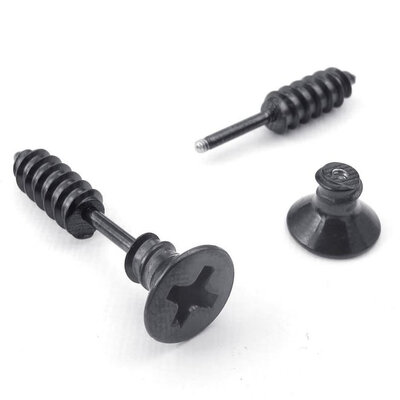 

Hpolw Mens Stainless Steel Novelty Punk Rock Screw Stud Earrings Set, Black