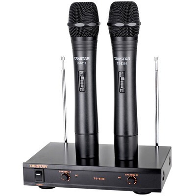 

Victory TAKSTAR TS-6500FX Wireless Microphone Microphone One-to-two U-band FM Home KTV Conference Stage Computer TV K-song Direct-to-use Athens Black