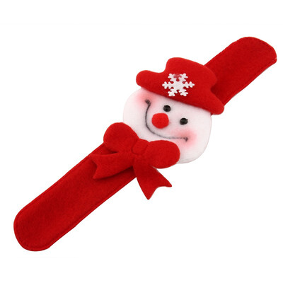

Cute Xmas Gift Slap Bracelet/Bangle Christmas Decor Pat Circle Hand Ring SNOW MAN
