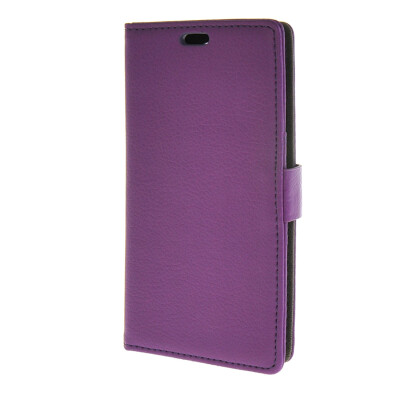 

MOONCASE Litch Skin Leather Card Slot Wallet Bracket Back Case Cover for LG Magna H520F H500F Purple