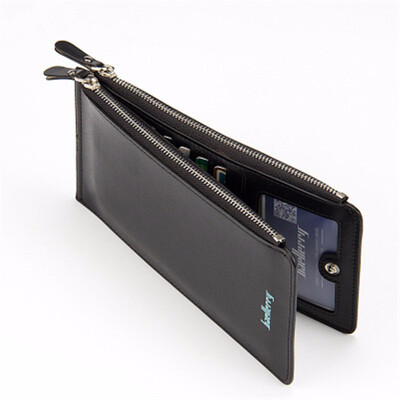 

Shozafia Mens Long Zipper Ultra thin Wallet