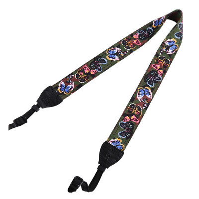 

Retro Style Double Cotton Yard Colorful Pattern Shoulder Neck Strap Camera Strap Bags Wristband for Canon SLR DSLR Cameras