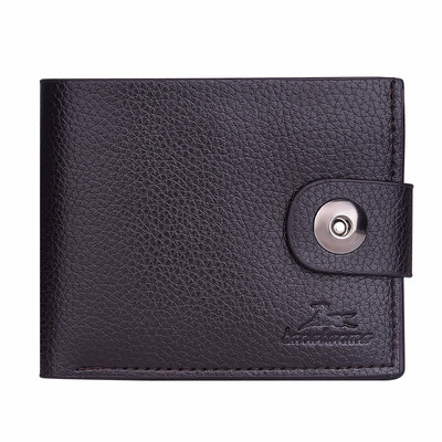 

Mens short wallet personality Youth Business Wallet clasp students soft leather clips cross section
