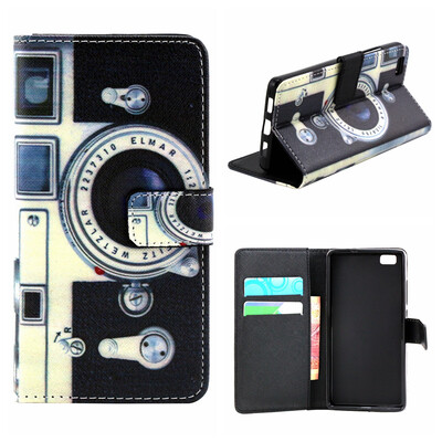 

MOONCASE Cute Pattern держателя Кожаный бумажник флип карты с Kickstand Чехол для Huawei Ascend P8 lite