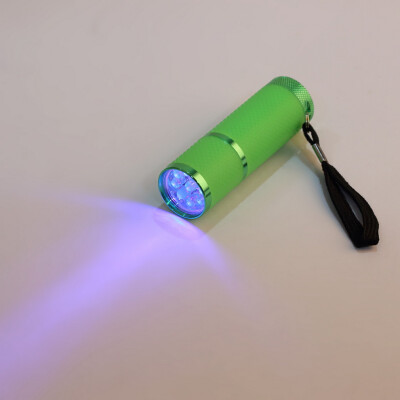 

UV Gel Curing Lamp Portability Nail Dryer 9 LED Flashlight Currency Detector