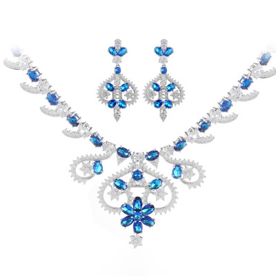 

Aiyaya Fashion Jewelry High Quality Crystal Waterdrop Flower Sword Heart Snowflake Earrings And Necklace Sets